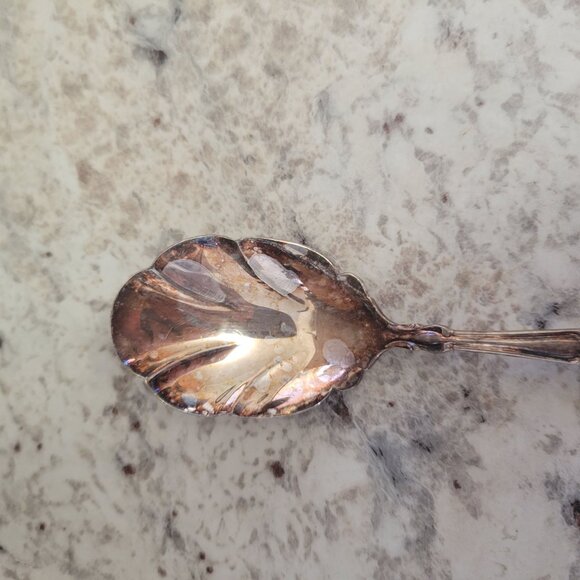 Vintage Community Silverplated Ornate Floral Sugar Spoon 5 Inches Long - Picture 3 of 5